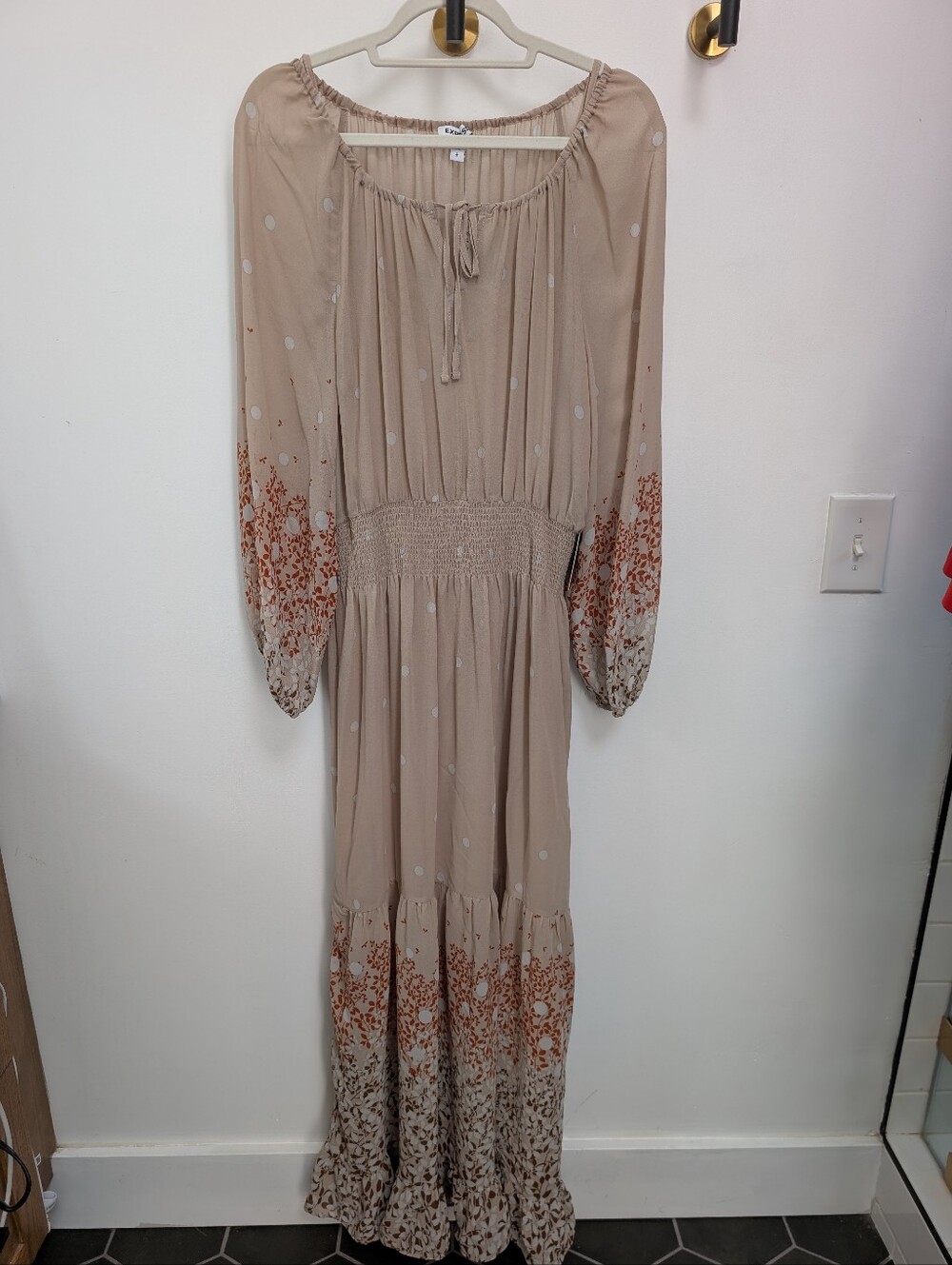 Express Boho Beige Floral Maxi Dress